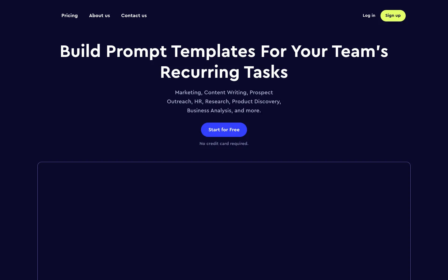 Screenshot of the Promtify homepage
