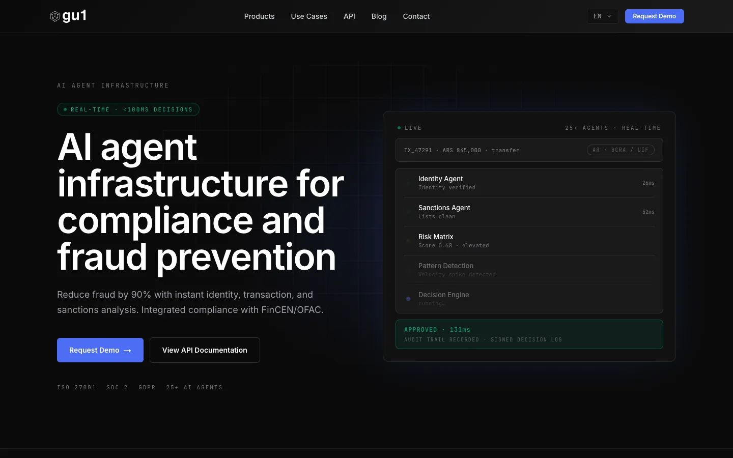 Screenshot of the AI-FraudGuard Ecommerce homepage