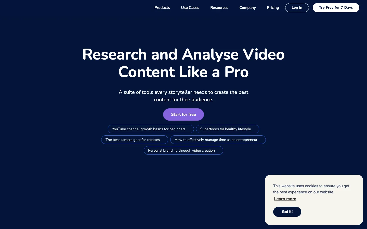 Screenshot of the Maekersuite homepage