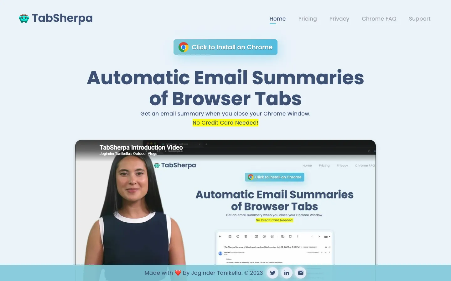 Screenshot of the TabSherpa.ai homepage
