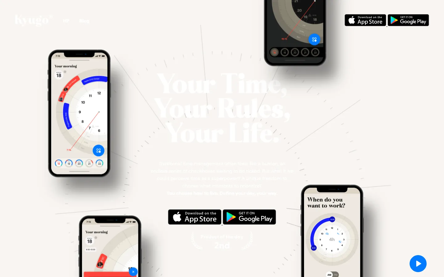 Screenshot of the Kyugo homepage
