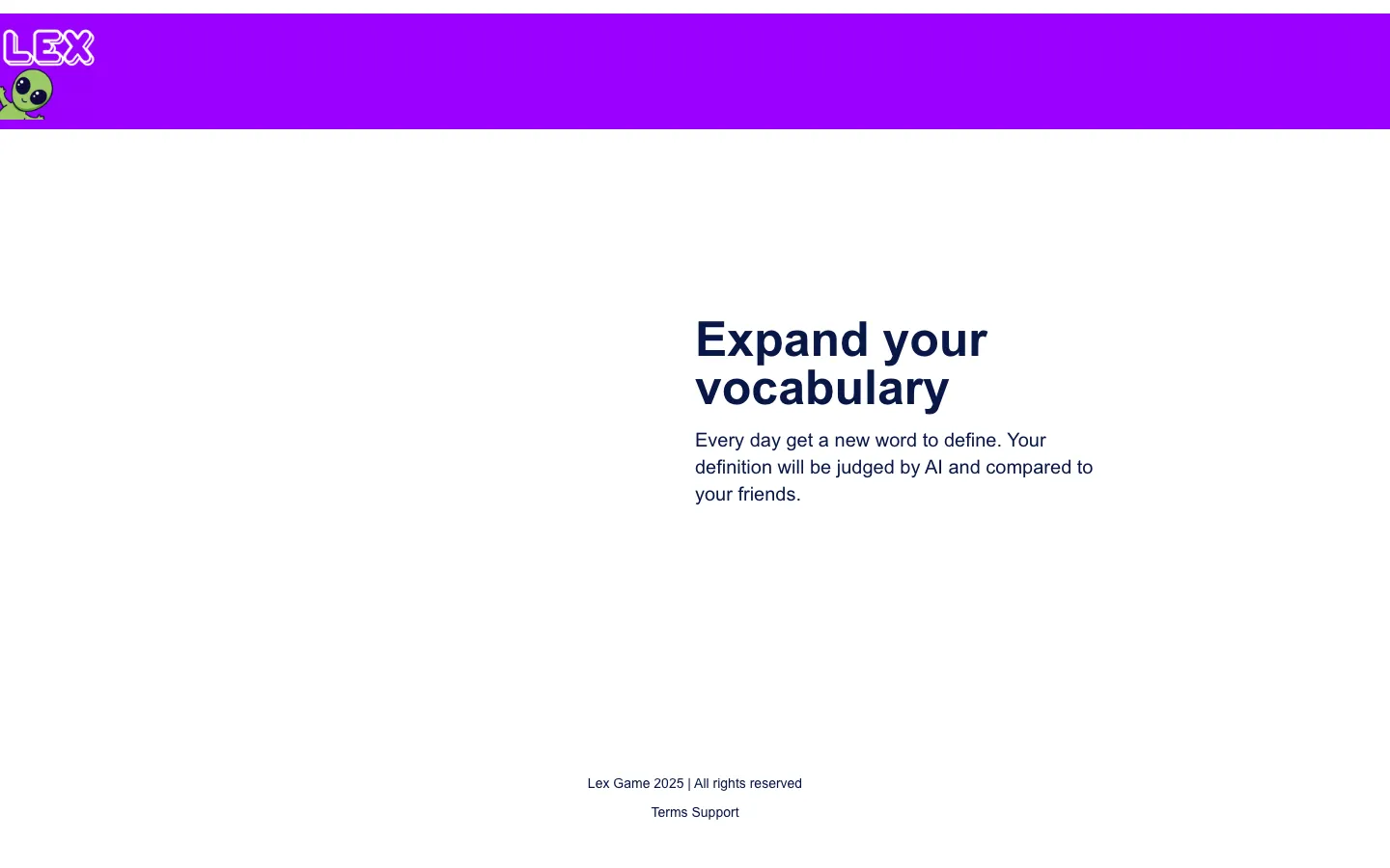 Screenshot of the Dict homepage