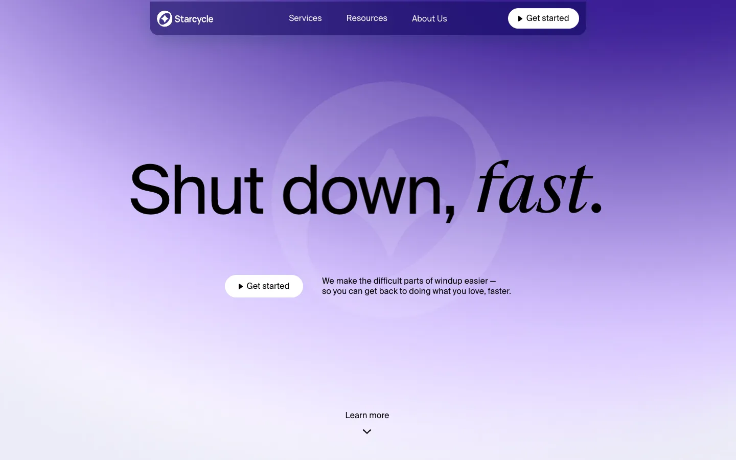 Screenshot of the Starcycle homepage