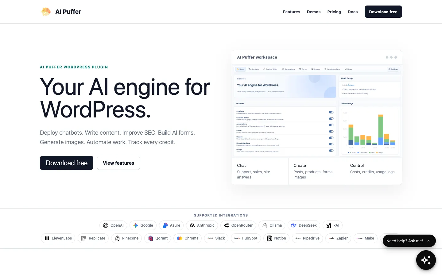 Screenshot of the AI Power homepage