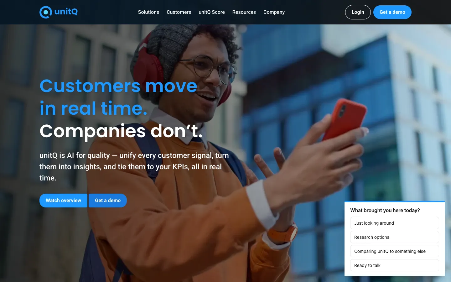 Screenshot of the unitQ GPT homepage