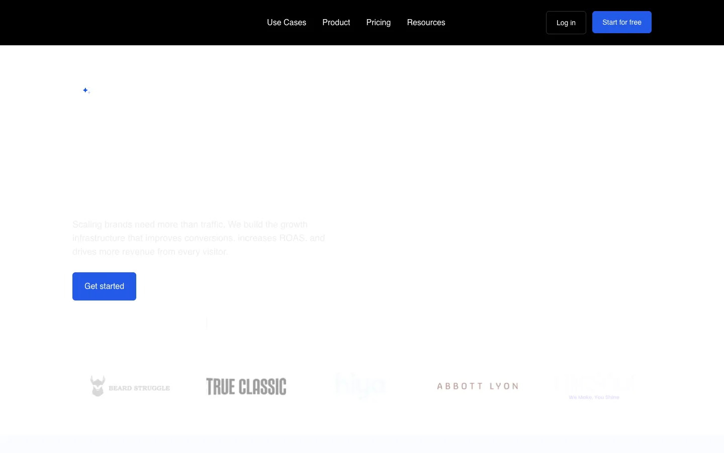 Screenshot of the Out Of The Blue homepage