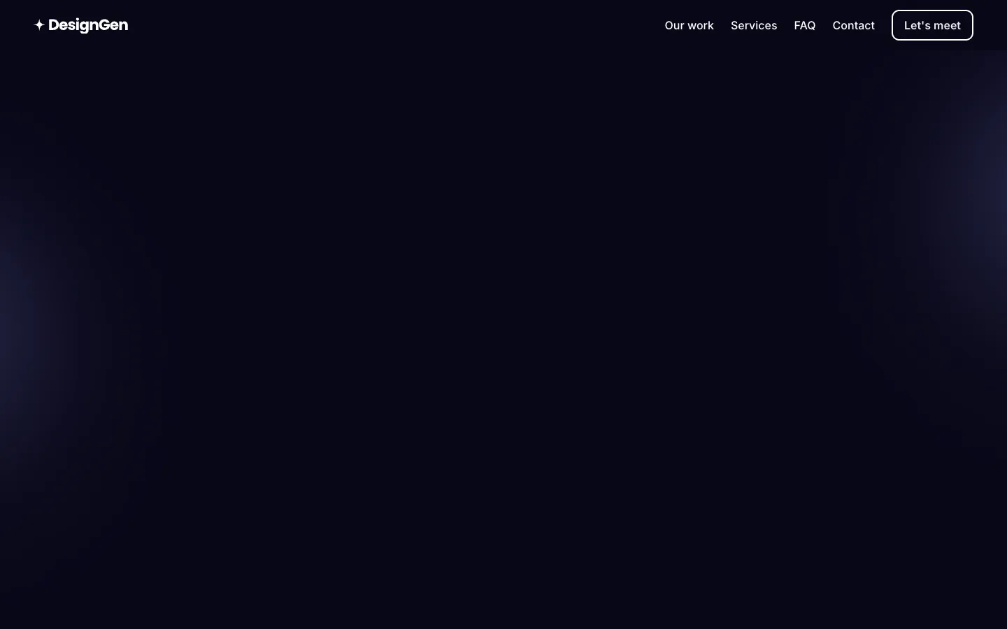 Screenshot of the DesignGen homepage