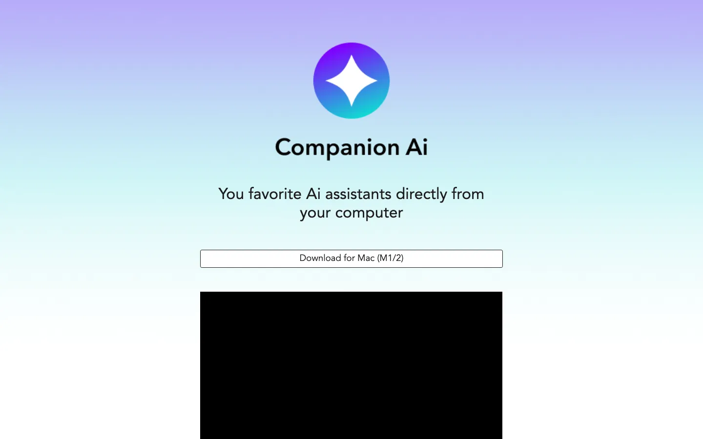 Screenshot of the Companion Ai homepage