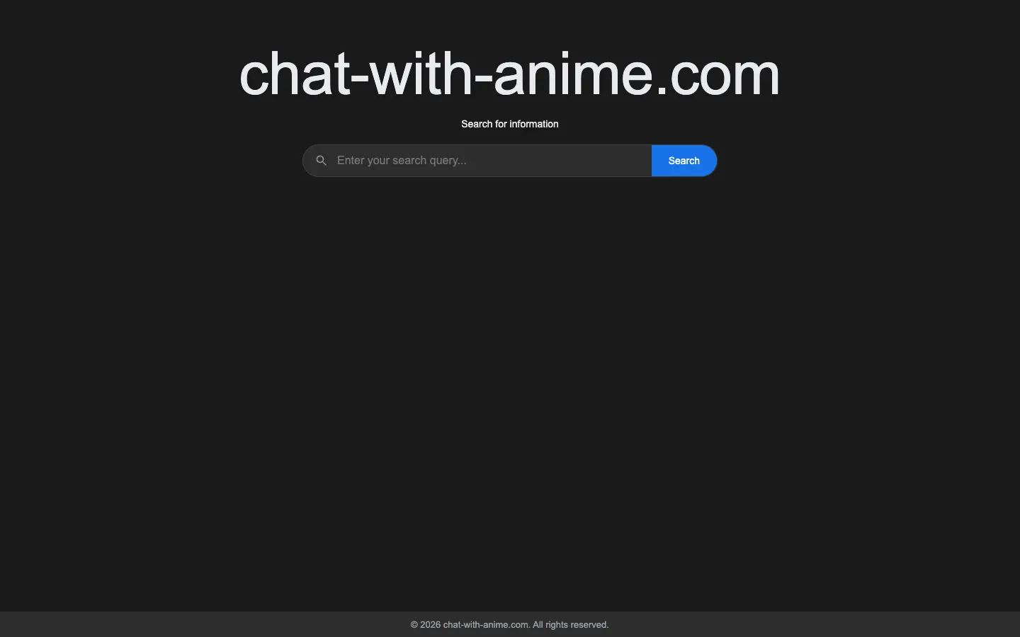 Screenshot of the Chat With Anime homepage