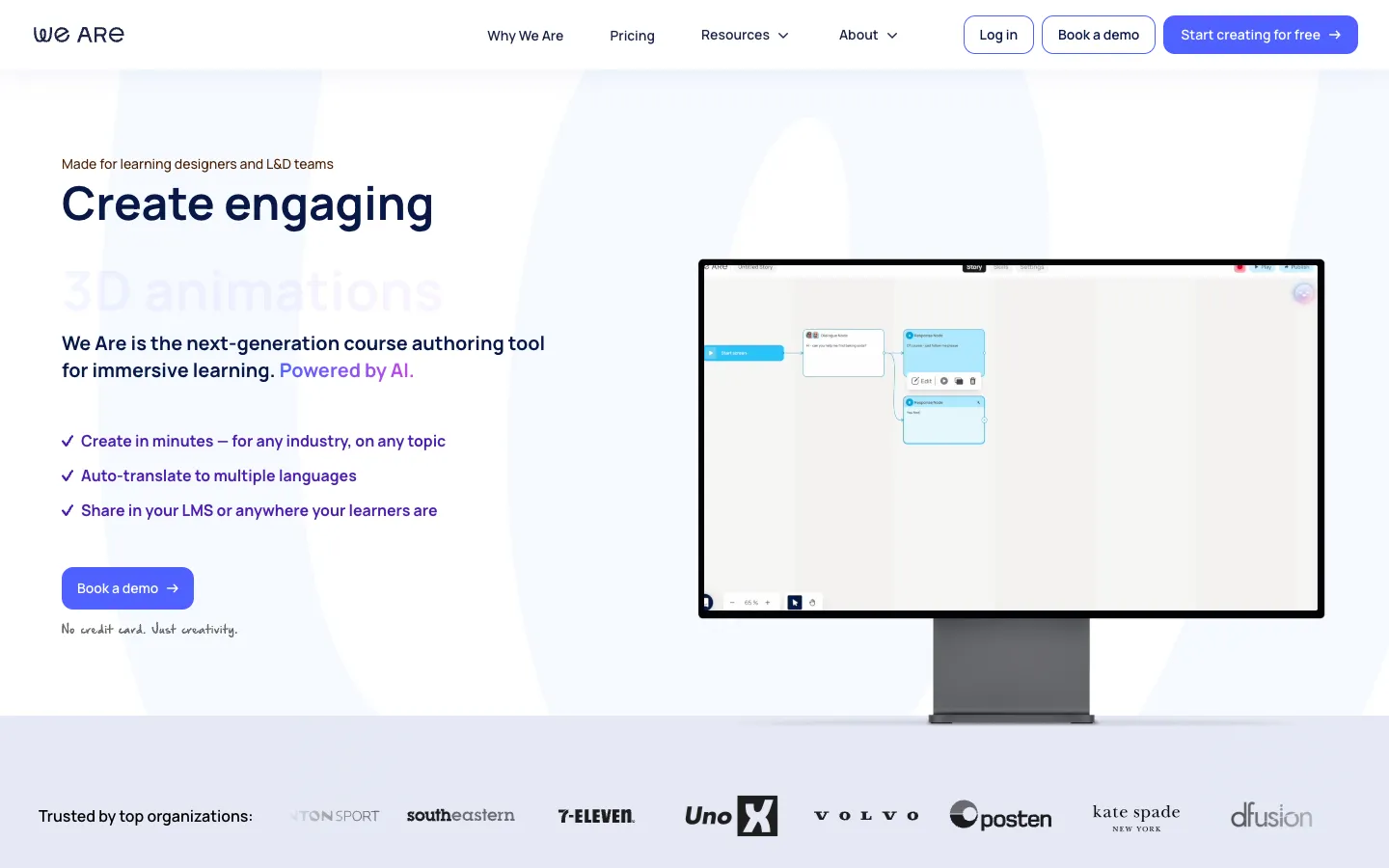 Screenshot of the We Are Learning homepage