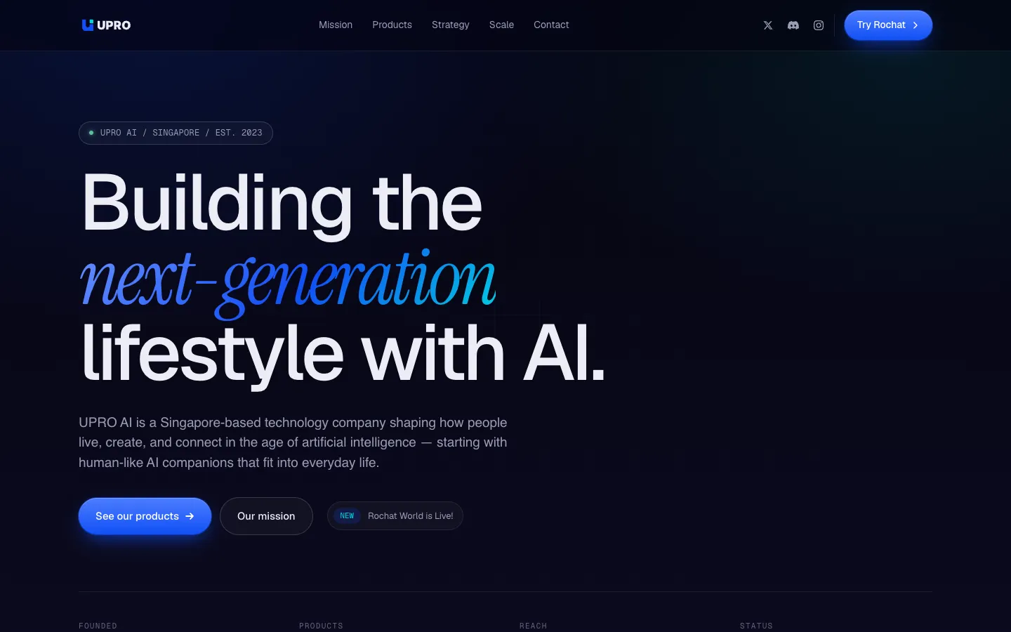 Screenshot of the Rochat-AI Chatbot homepage