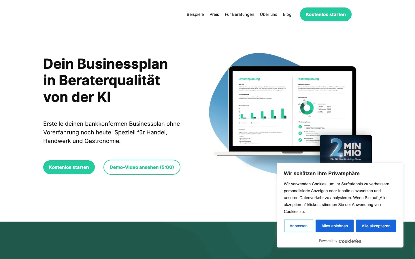 Screenshot of the simbly homepage