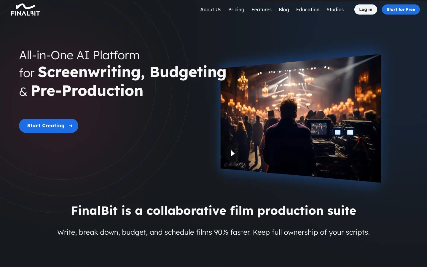 Screenshot of the NolanAI homepage