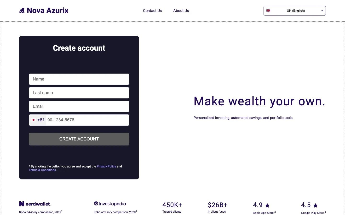 Screenshot of the Strollr homepage