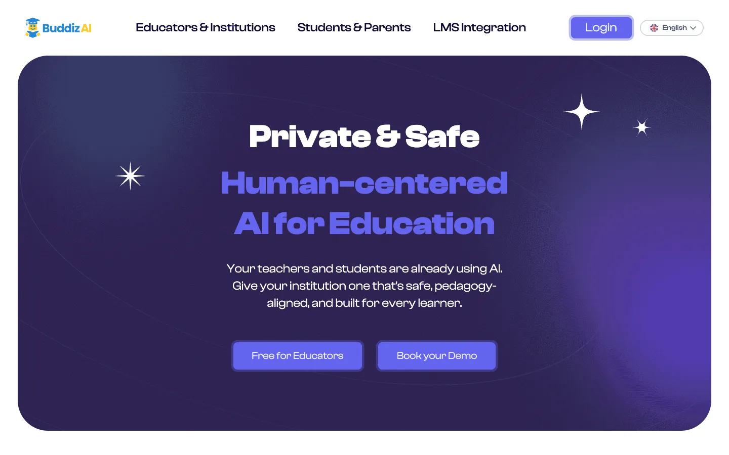 Screenshot of the Buddiz homepage