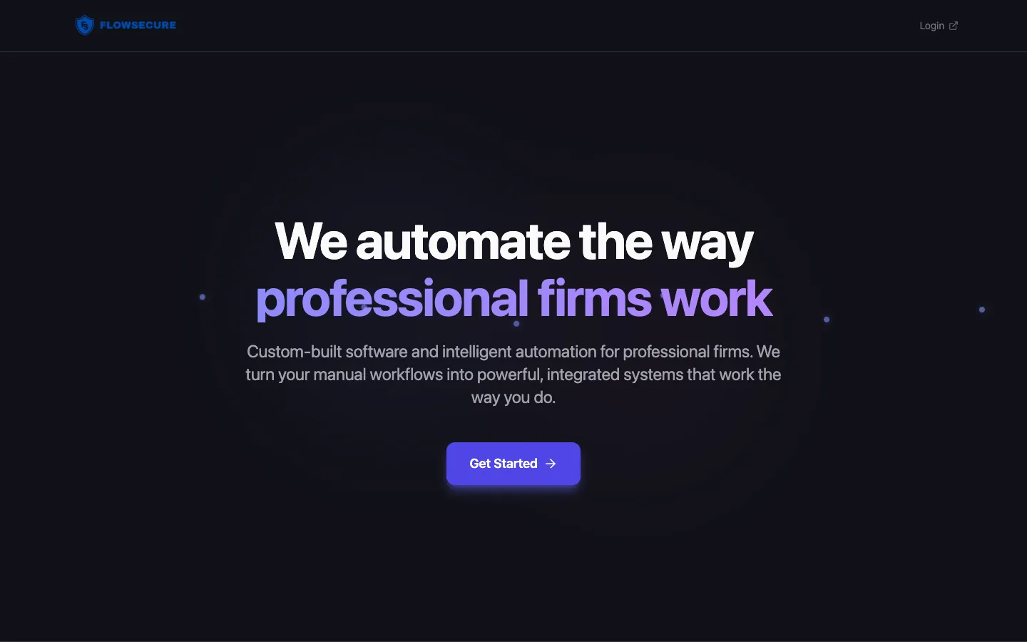 Screenshot of the Flowsecure.io homepage