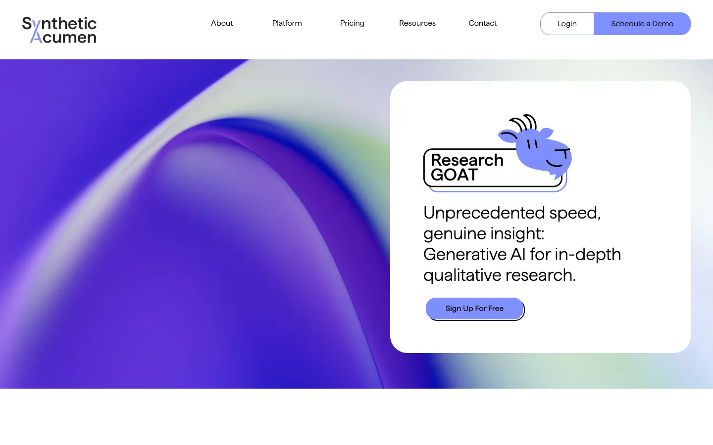 Screenshot of the ResearchGOAT homepage