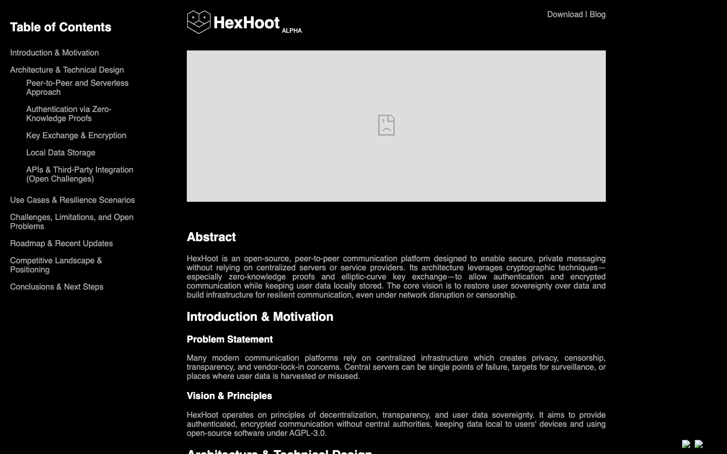 Screenshot of the HexHoot homepage