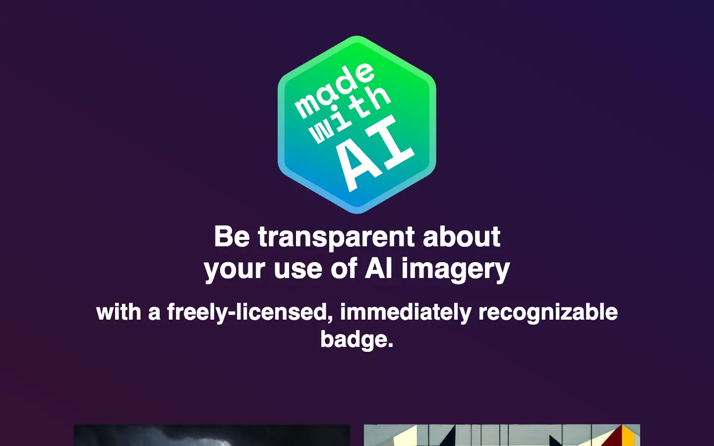 Screenshot of the AI Badge homepage