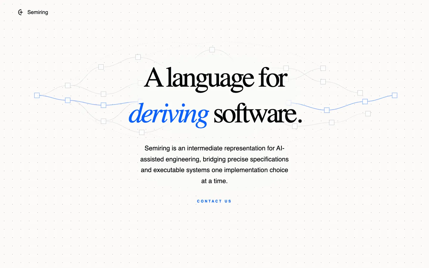 Screenshot of the Semiring homepage