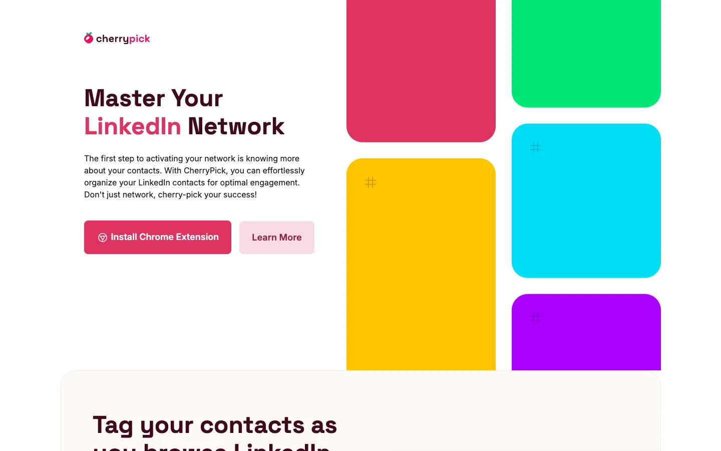 Screenshot of the CherryPick homepage