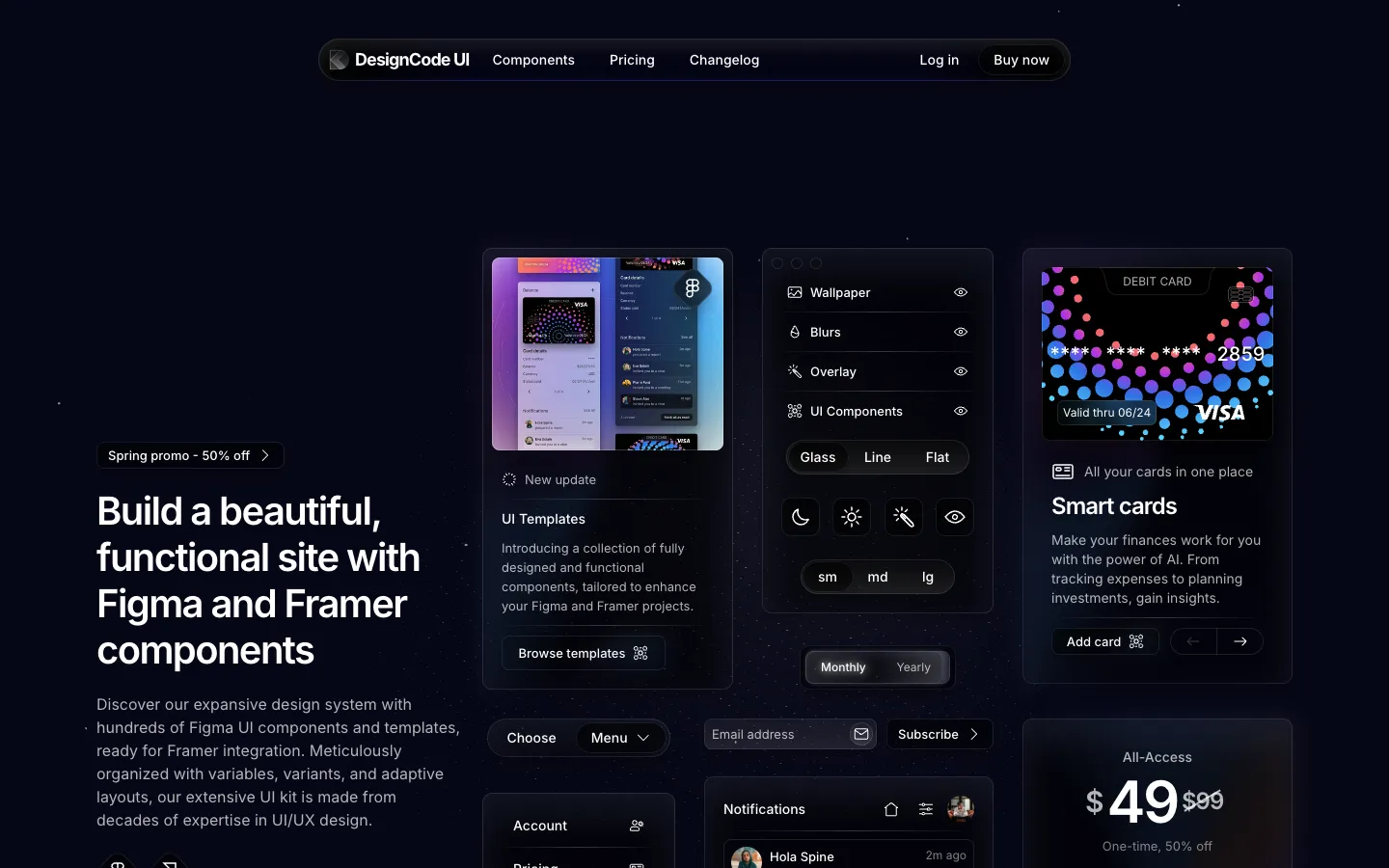 Screenshot of the DesignCode UI homepage