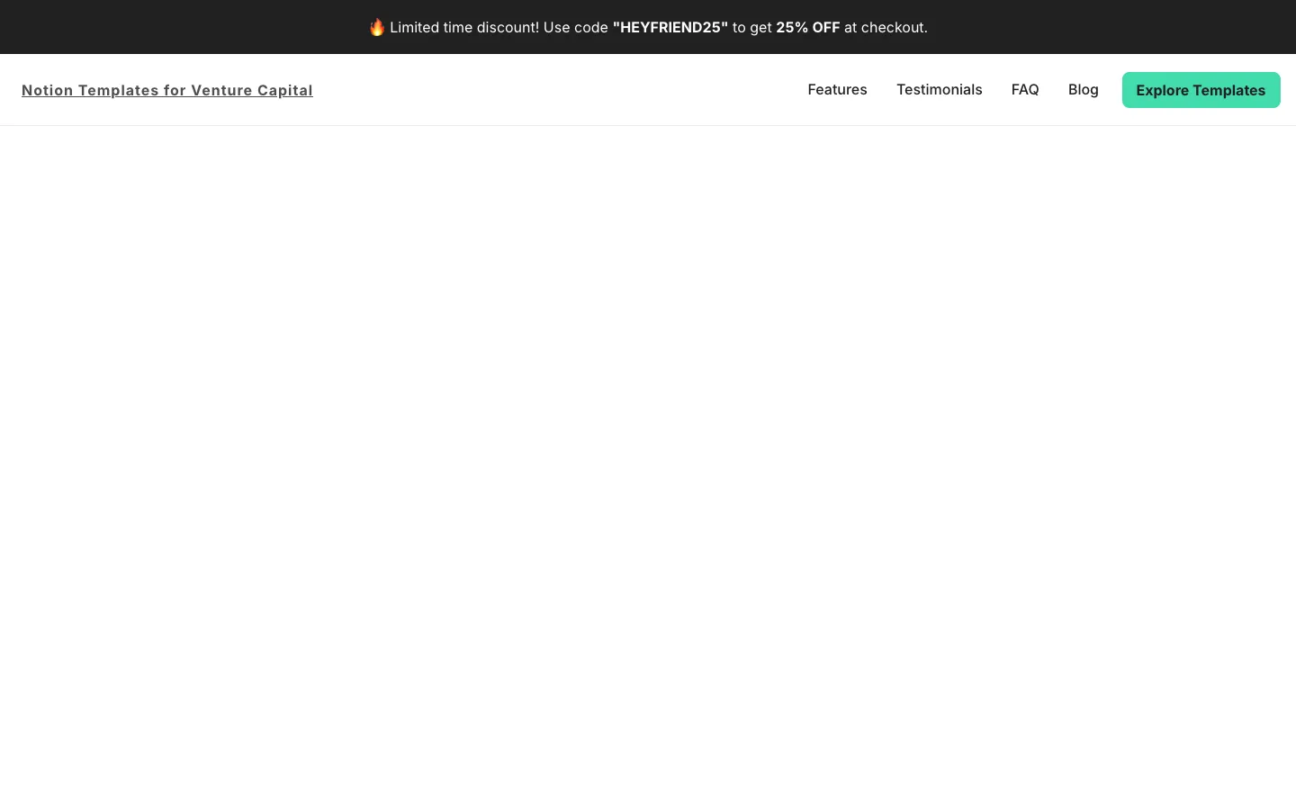Screenshot of the NotionVC.com homepage