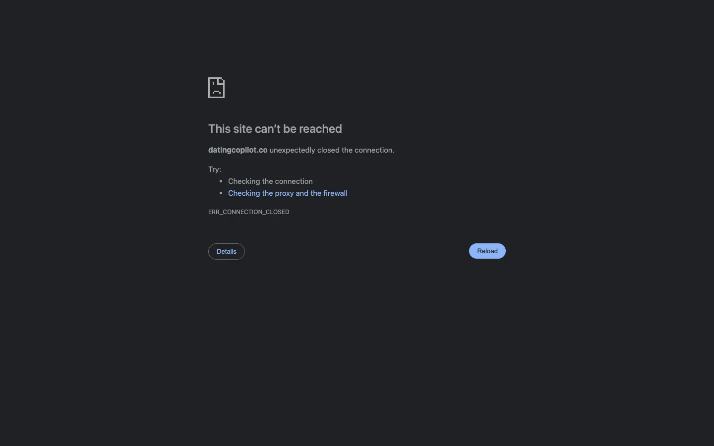 Screenshot of the Dating Copilot AI homepage