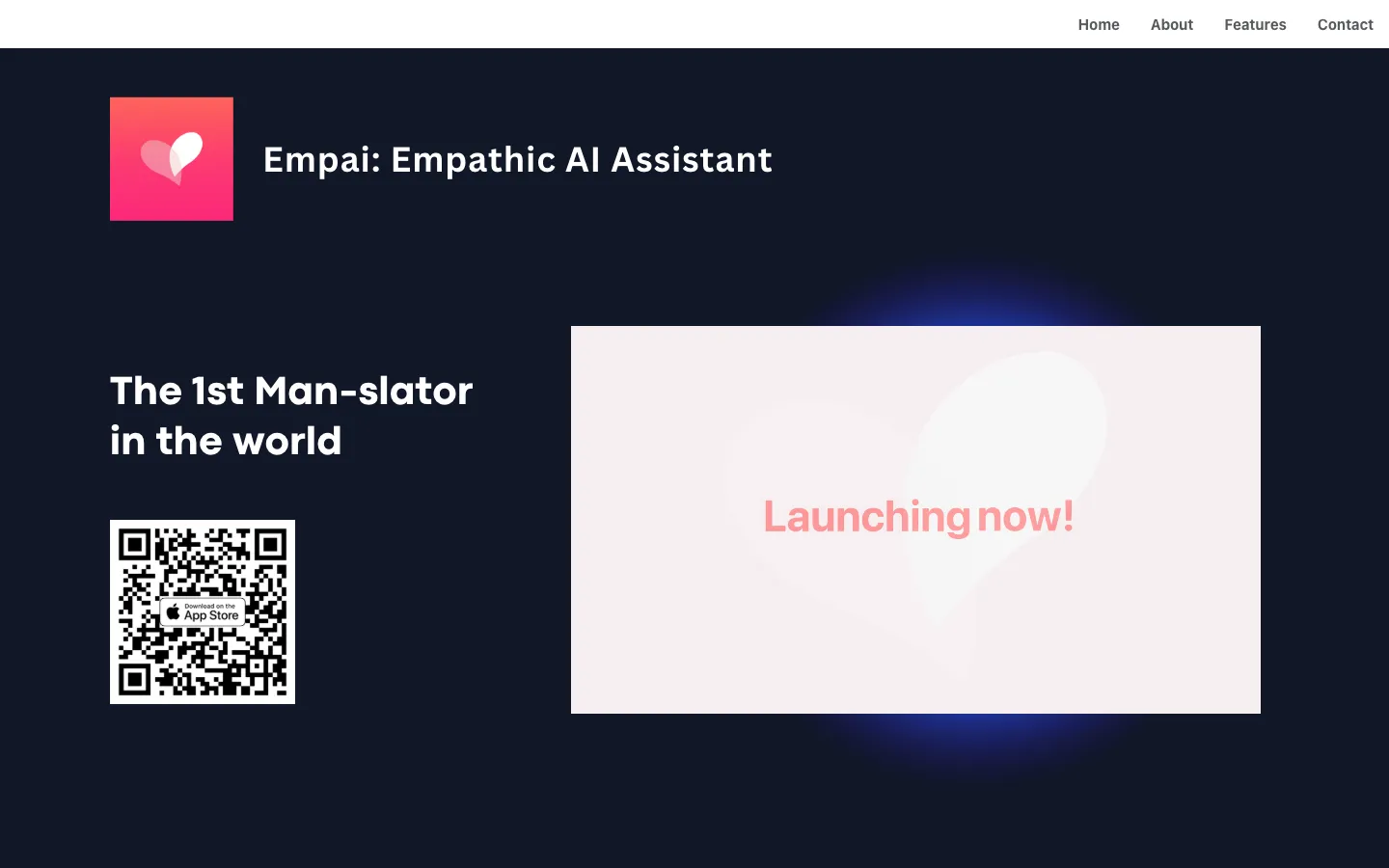 Screenshot of the Empai: Empathic AI Assistant homepage
