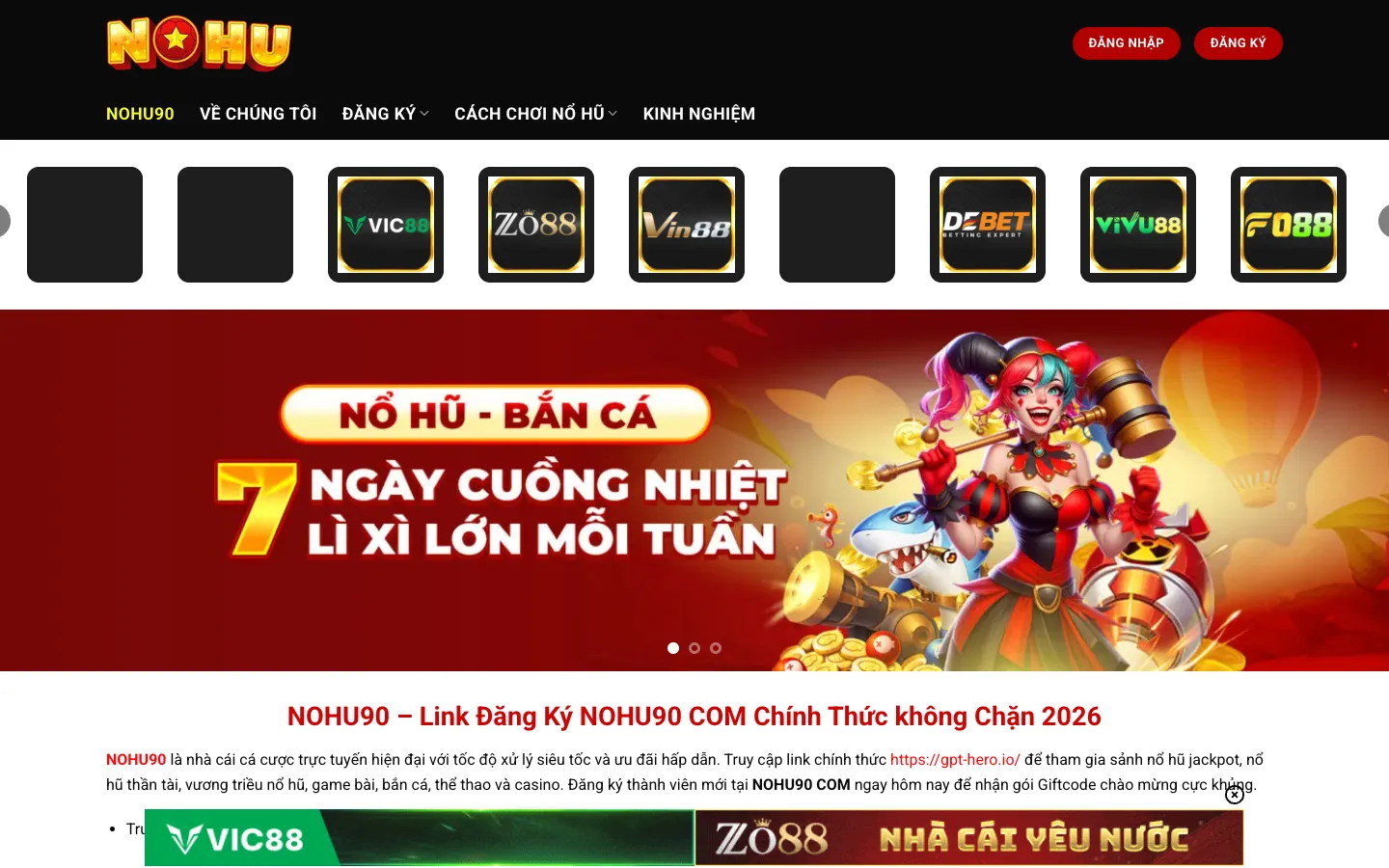 Screenshot of the GPT Hero homepage