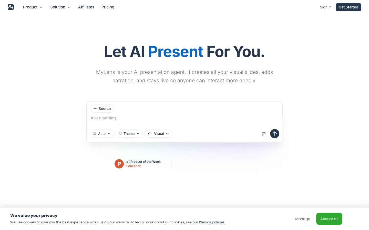 Screenshot of the DataMotto homepage