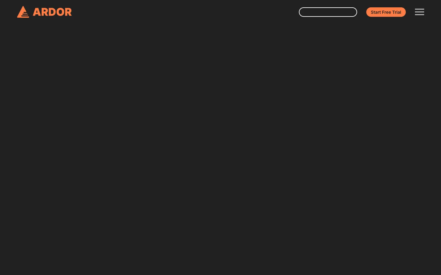 Screenshot of the Ardor Fitness homepage