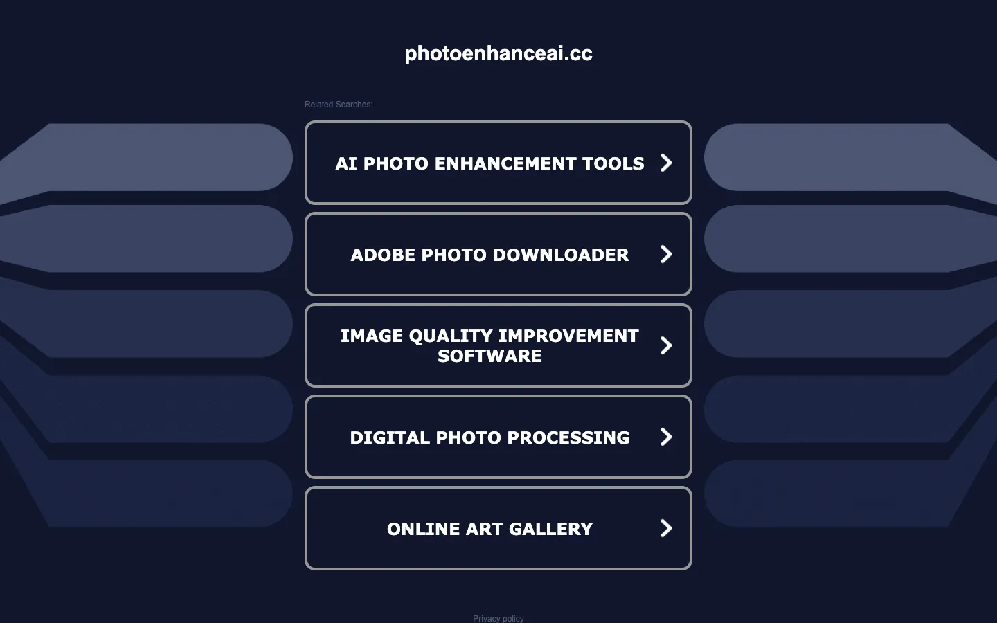 Screenshot of the PhotoEnhanceAI homepage