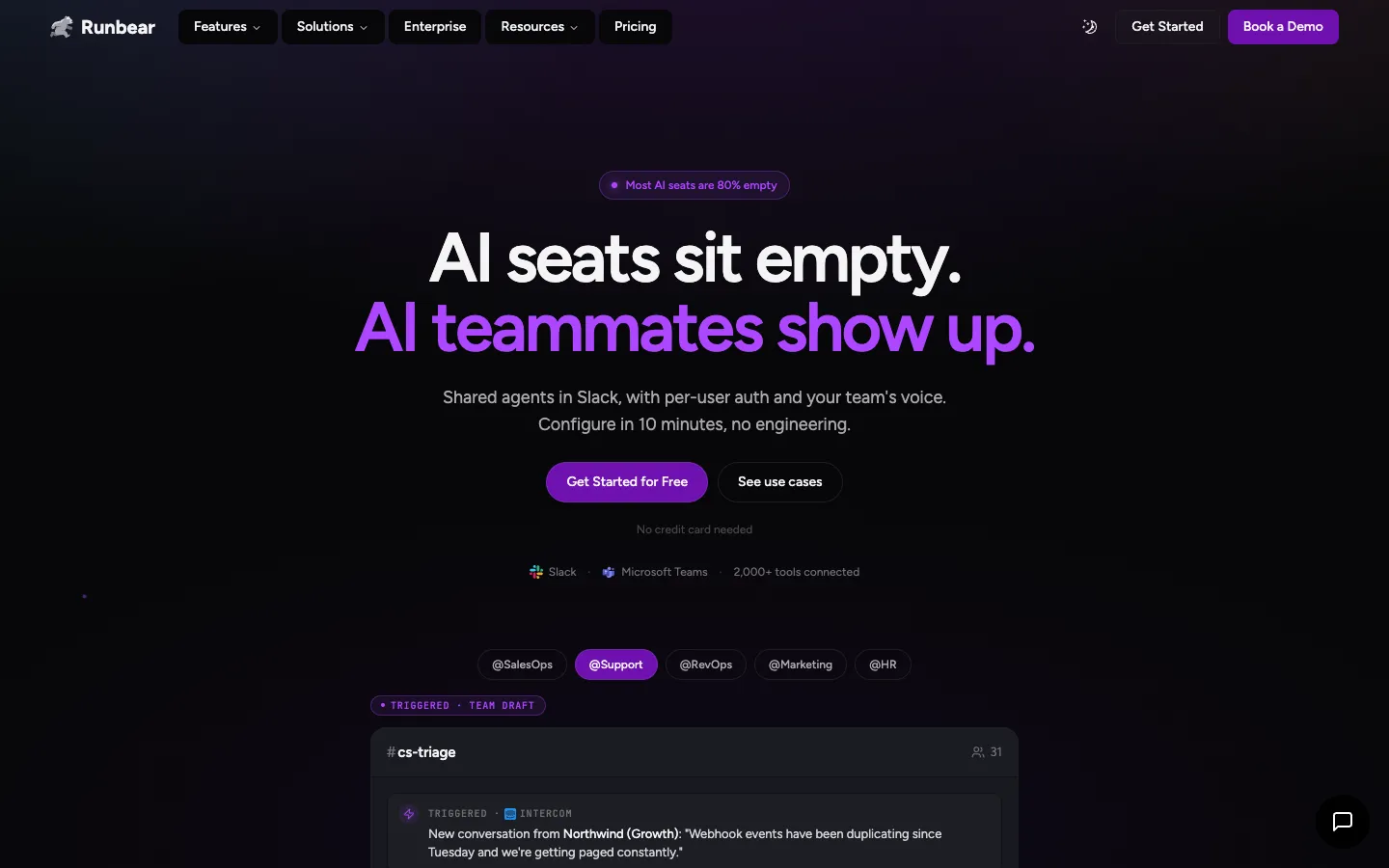 Screenshot of the PlugBear homepage