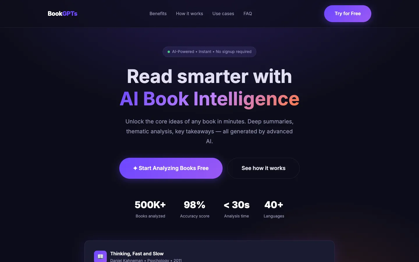 Screenshot of the BookGPTs:Interactive Literary Adventures homepage