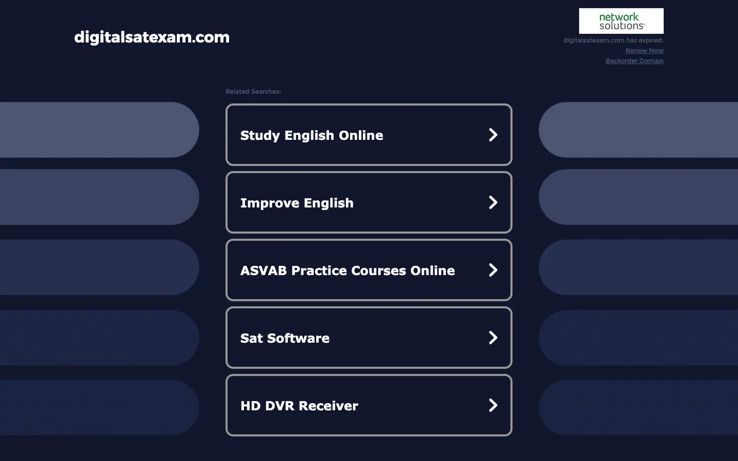 Screenshot of the Digitalsatexam.com homepage