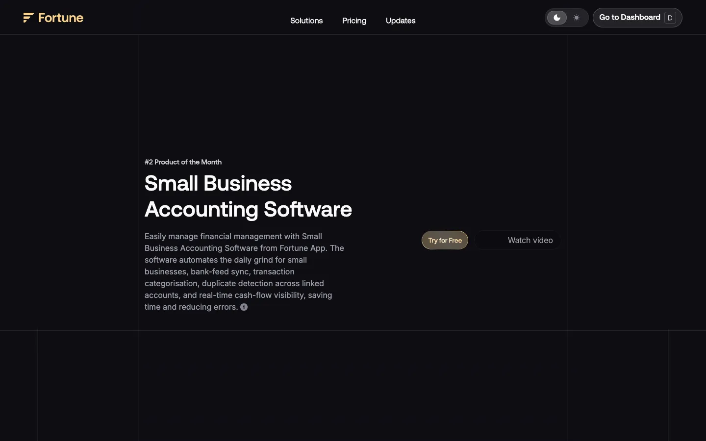 Screenshot of the Fortune homepage