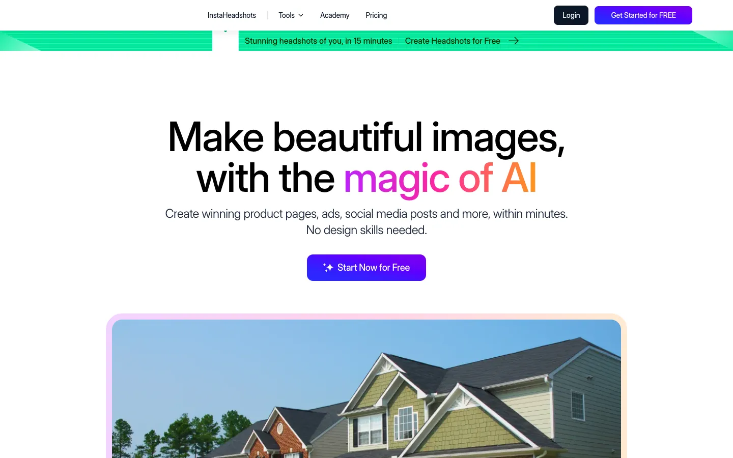 Screenshot of the Watermark Remover AI homepage