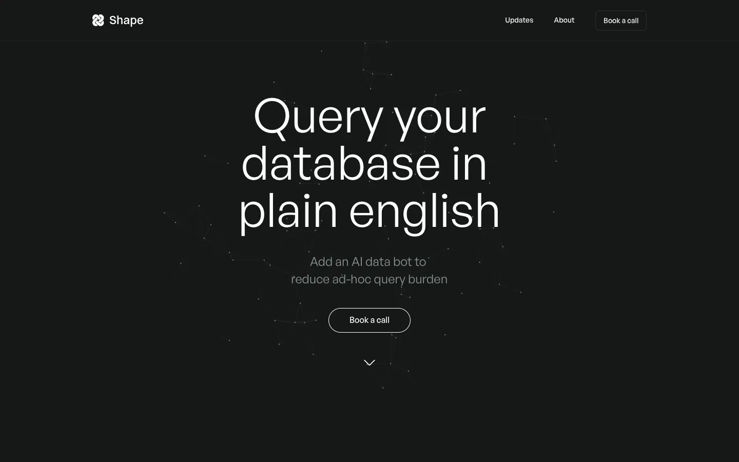Screenshot of the Shape homepage