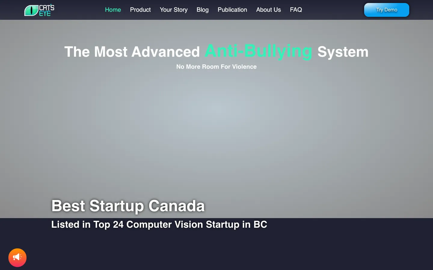 Screenshot of the Cat's Eye homepage