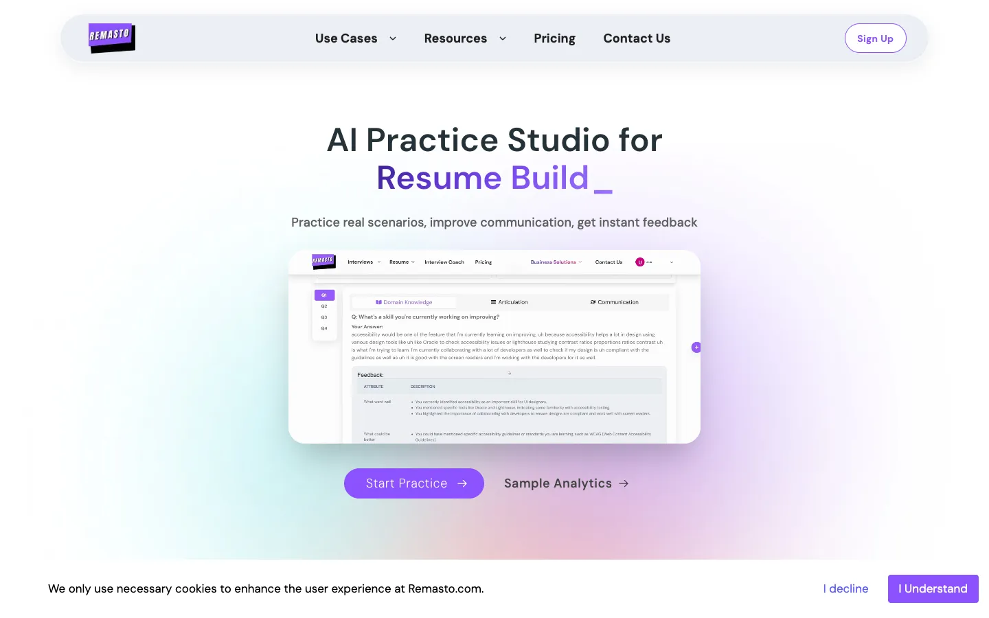 Screenshot of the Shadowing AI homepage