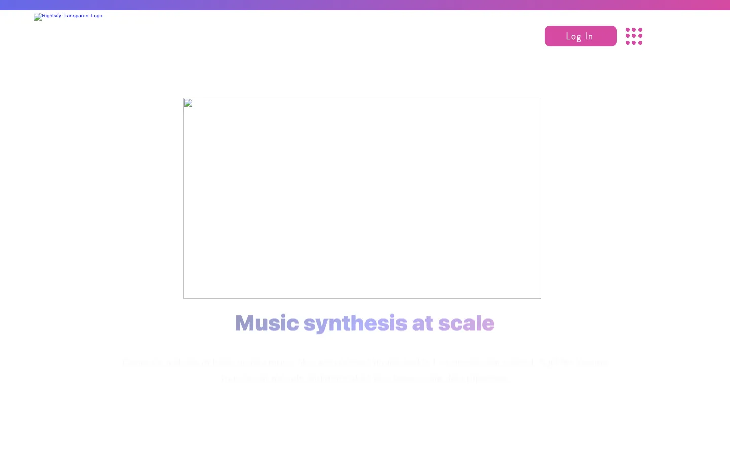 Screenshot of the Hydra by Rightsify homepage