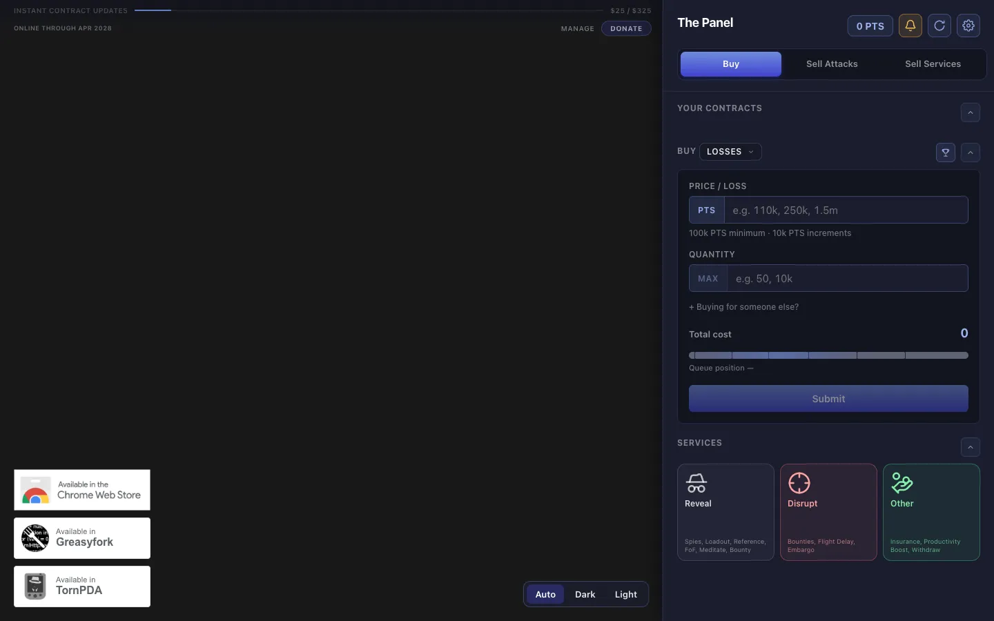 Screenshot of the Thepanel homepage