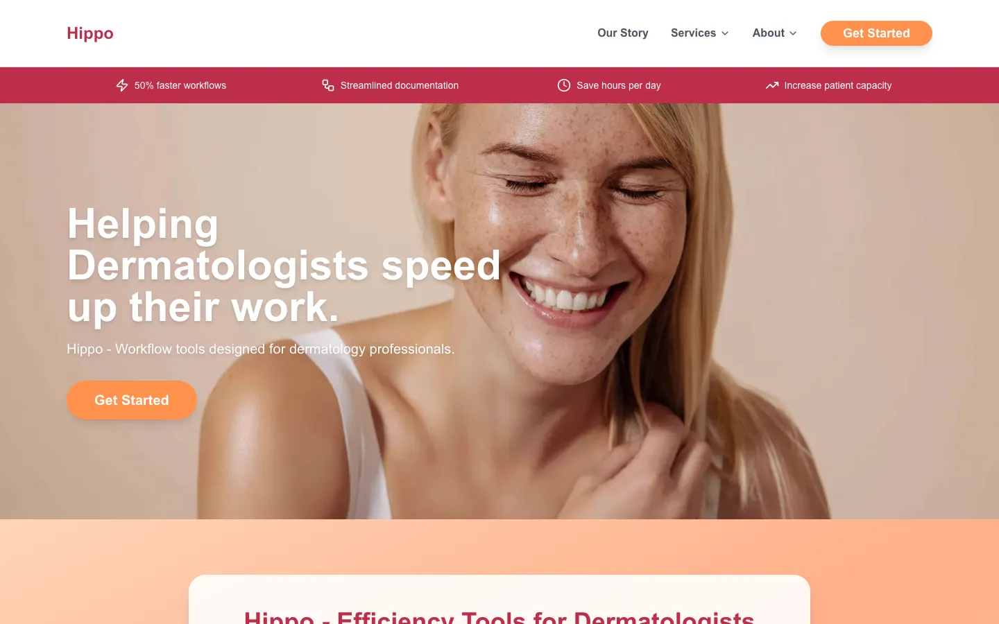 Screenshot of the Dermaprotect homepage