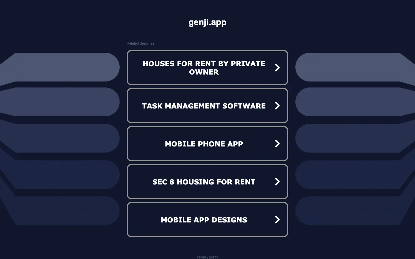 Screenshot of the Genji homepage