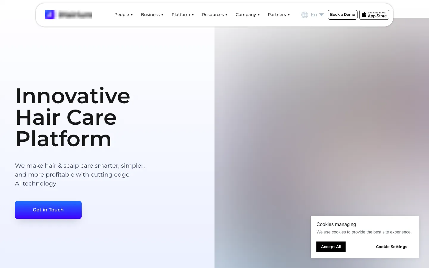 Screenshot of the iHairium homepage