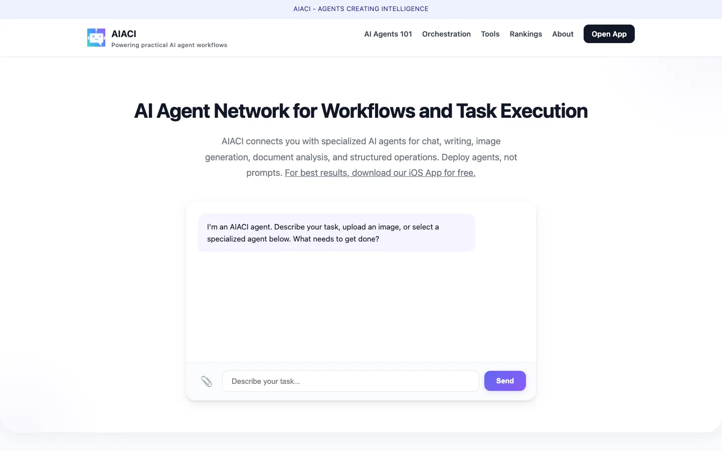 Screenshot of the Secto homepage