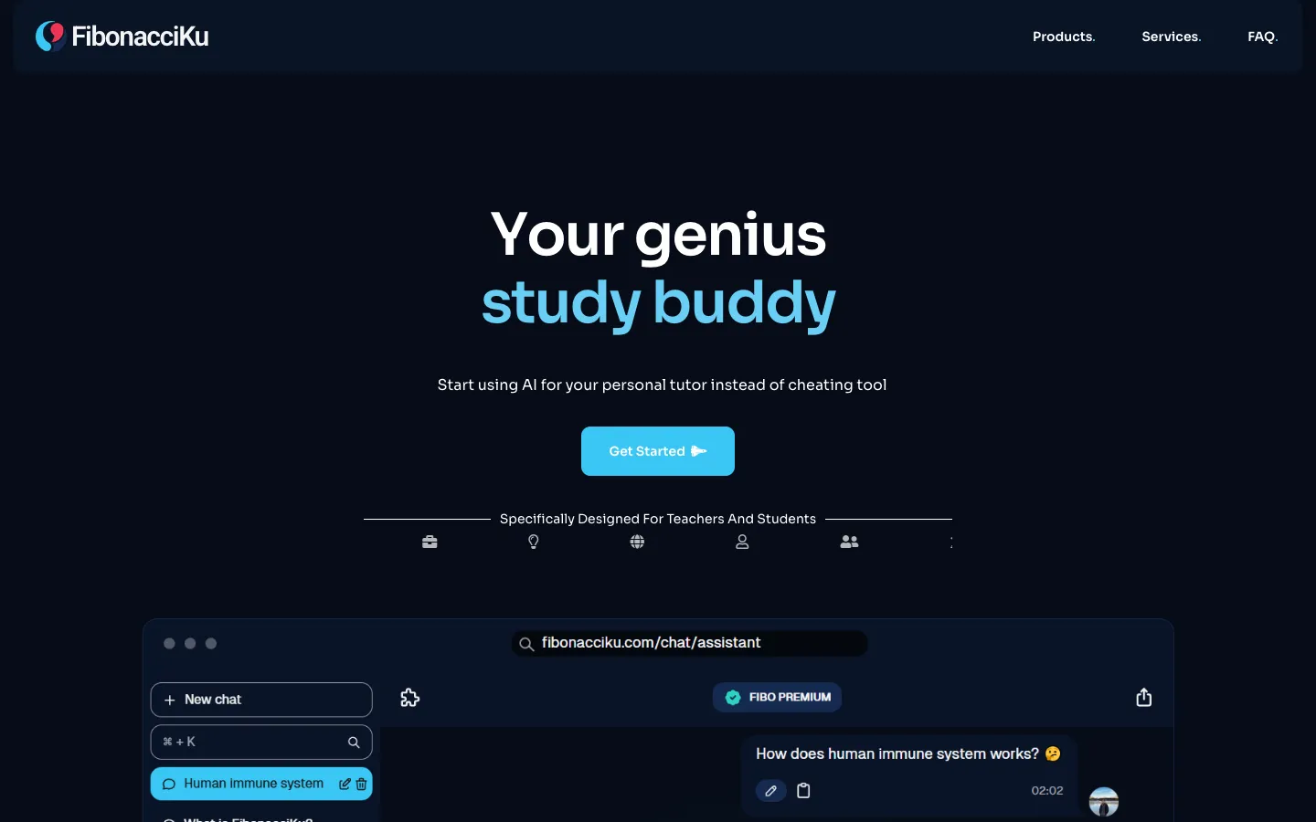 Screenshot of the FibonacciKu homepage