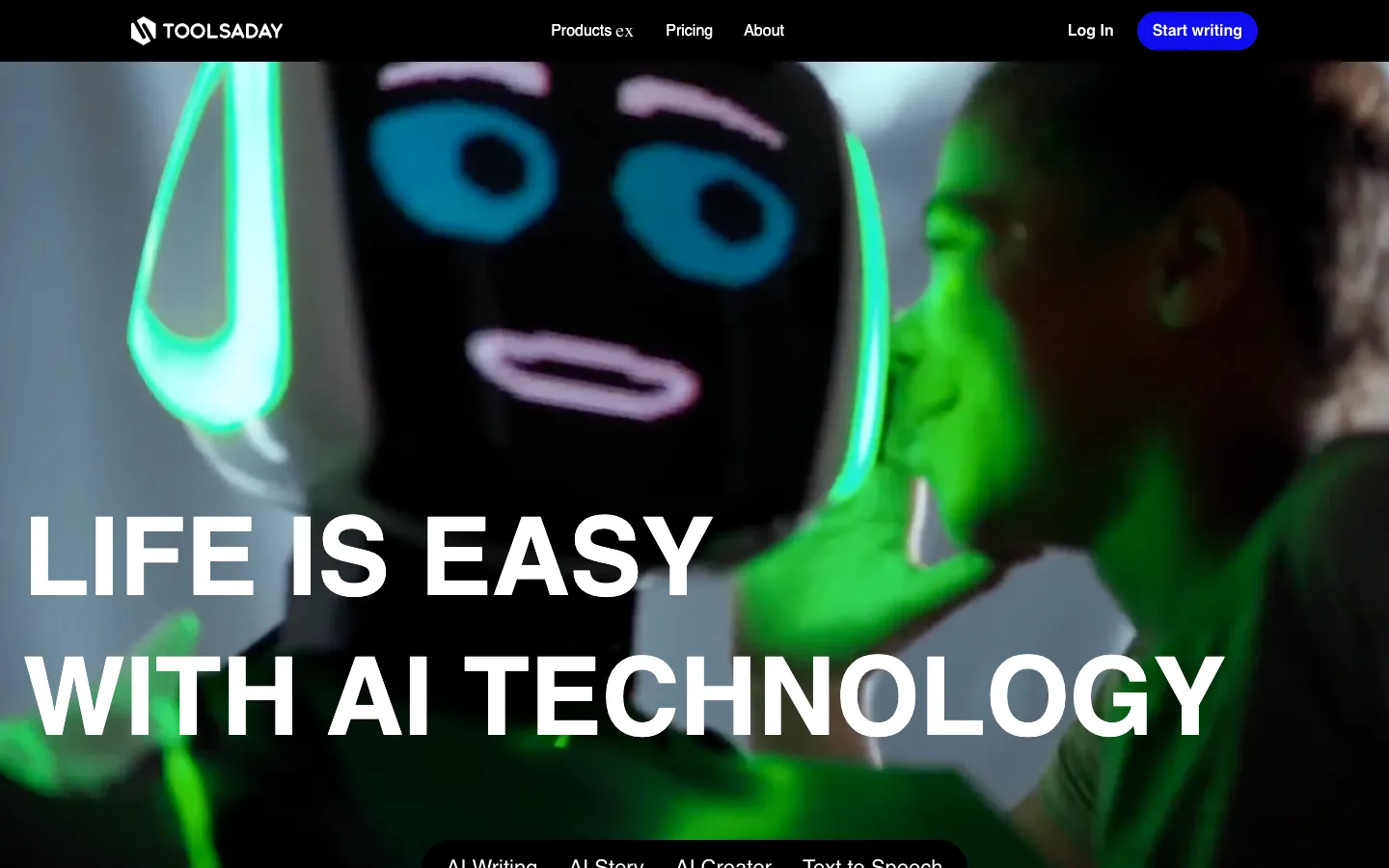 Screenshot of the Toolsaday homepage