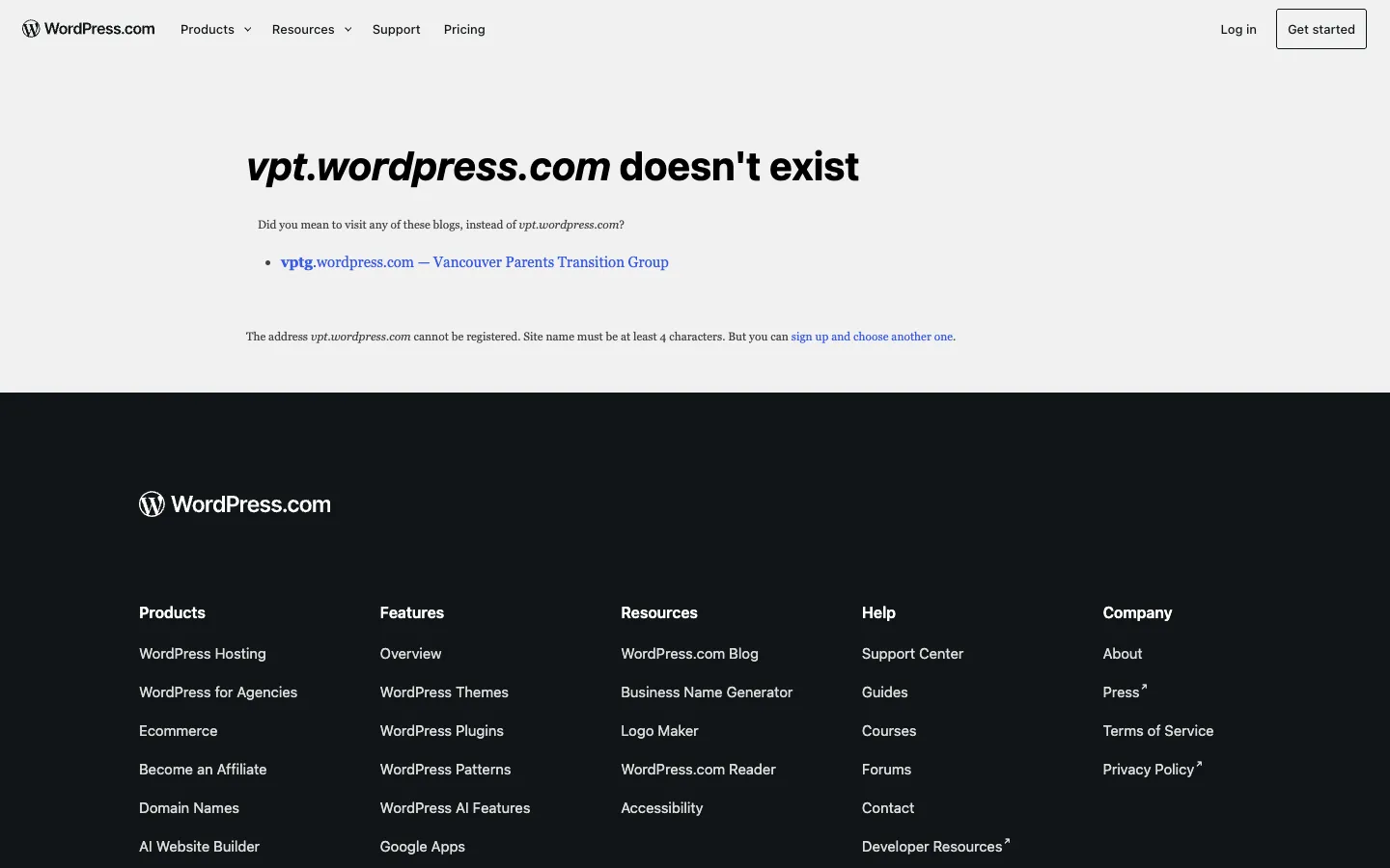 Screenshot of the VPT.FIT homepage